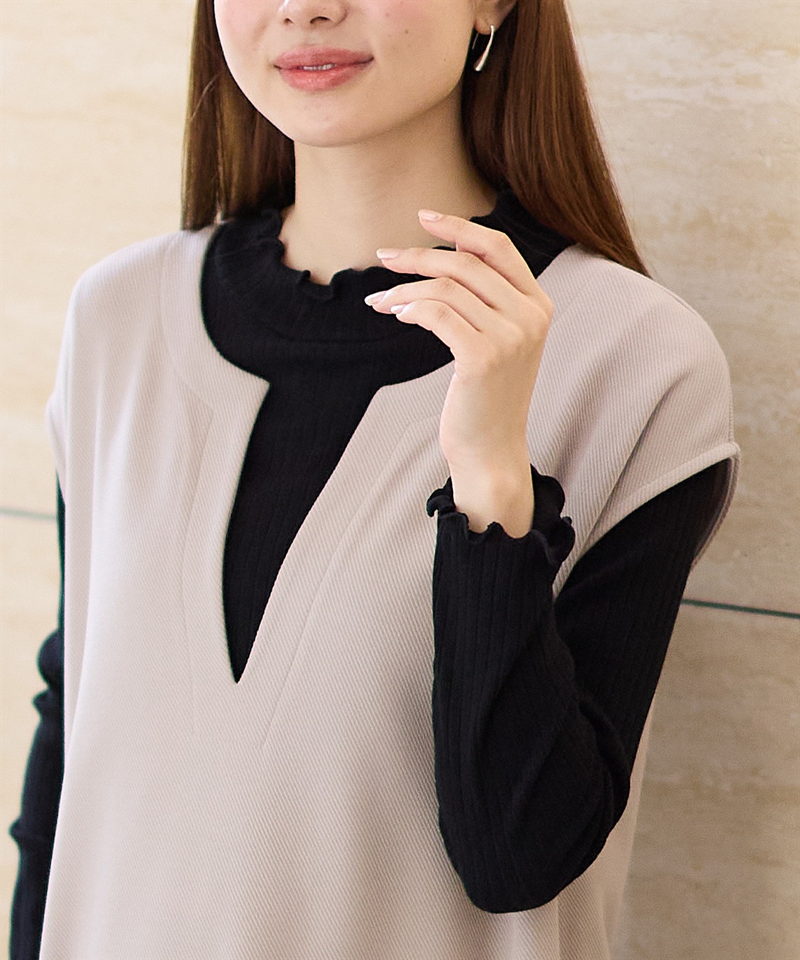 Rosemadame リブニットソー×ニットカルゼワンピースセット(マタニティ&授乳服）妊婦服 産前・産後対応_sub_16