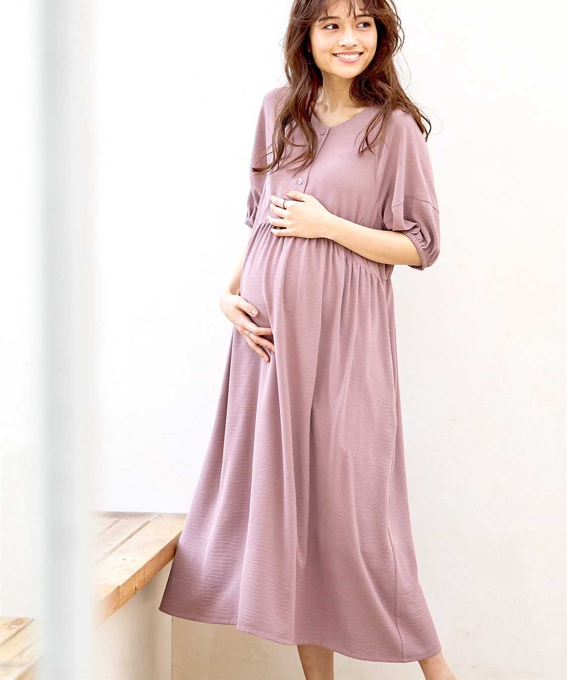 Rosemadame 接触冷感麻調合繊袖ボリュームワンピ_sub_1