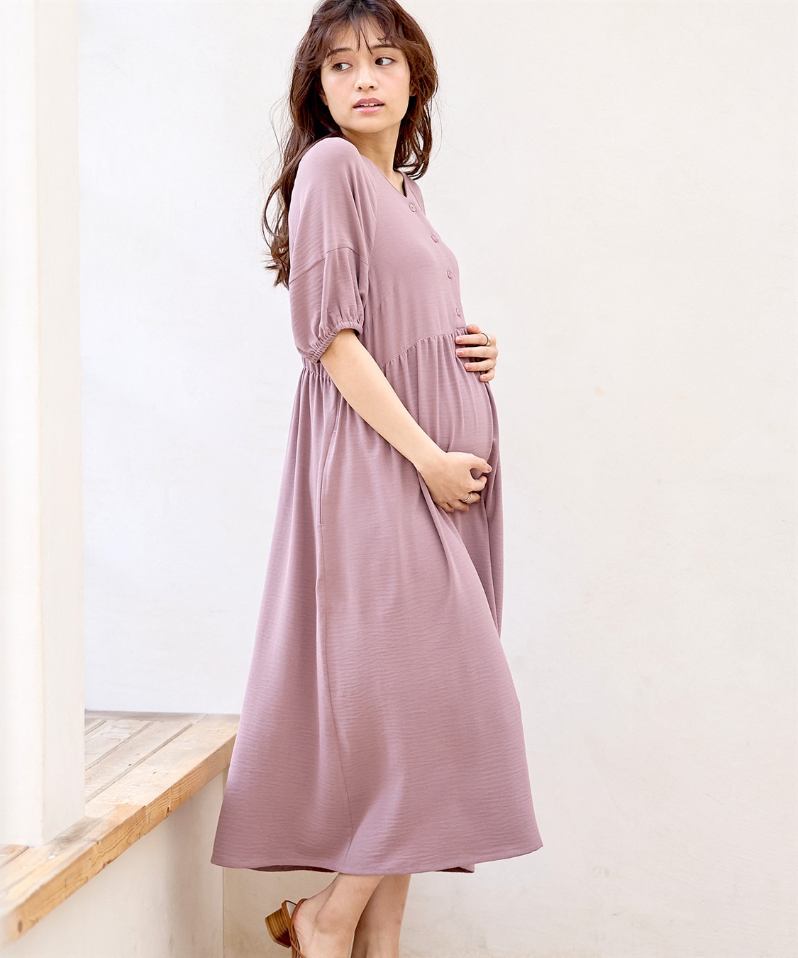 Rosemadame 接触冷感麻調合繊袖ボリュームワンピ_sub_8