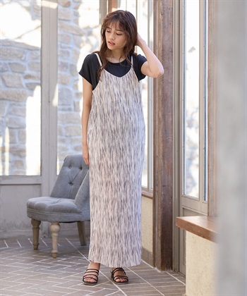 Rosemadame プリーツかすれプリントキャミワンピース×カットソーセット(マタニティ&授乳服）授乳口付き 授乳楽々 妊婦服 産前・産後対応_subthumb_15