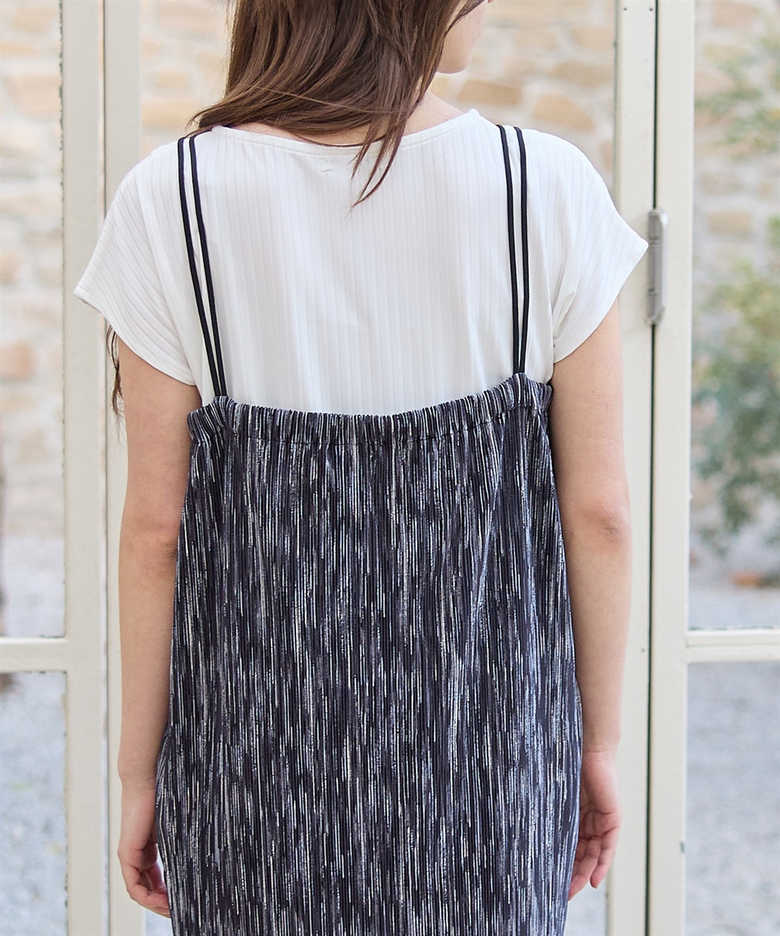 Rosemadame プリーツかすれプリントキャミワンピース×カットソーセット(マタニティ&授乳服）授乳口付き 授乳楽々 妊婦服 産前・産後対応_sub_18