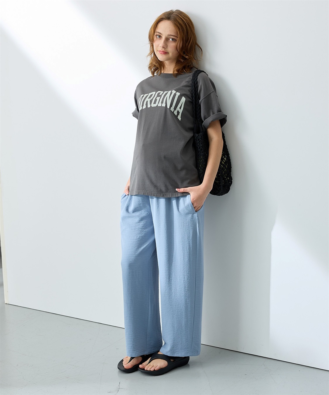 Rosemadame 接触冷感デニム・麻調合繊　ワイドストレートパンツ_sub_5