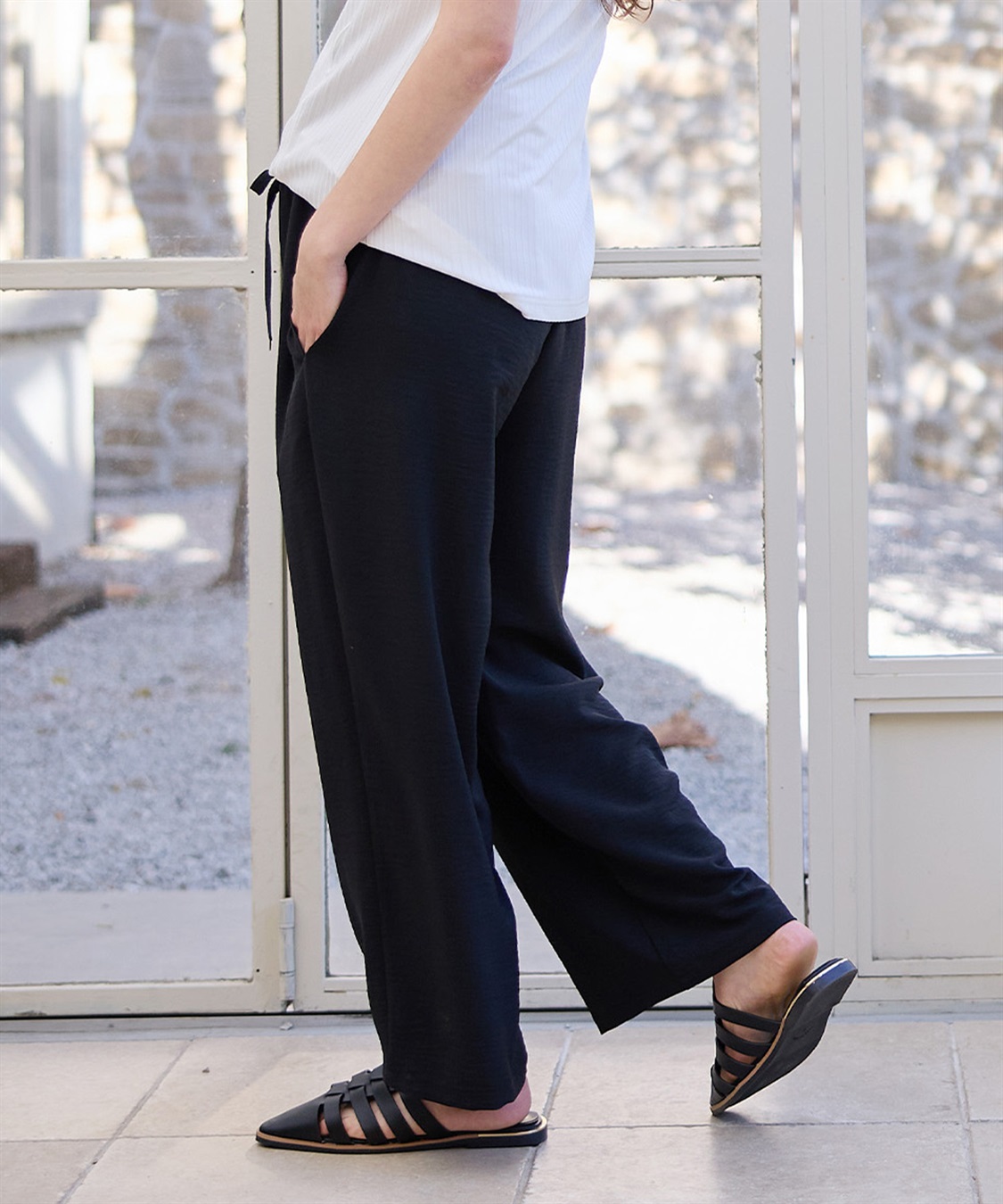 Rosemadame 接触冷感デニム・麻調合繊　ワイドストレートパンツ_sub_20