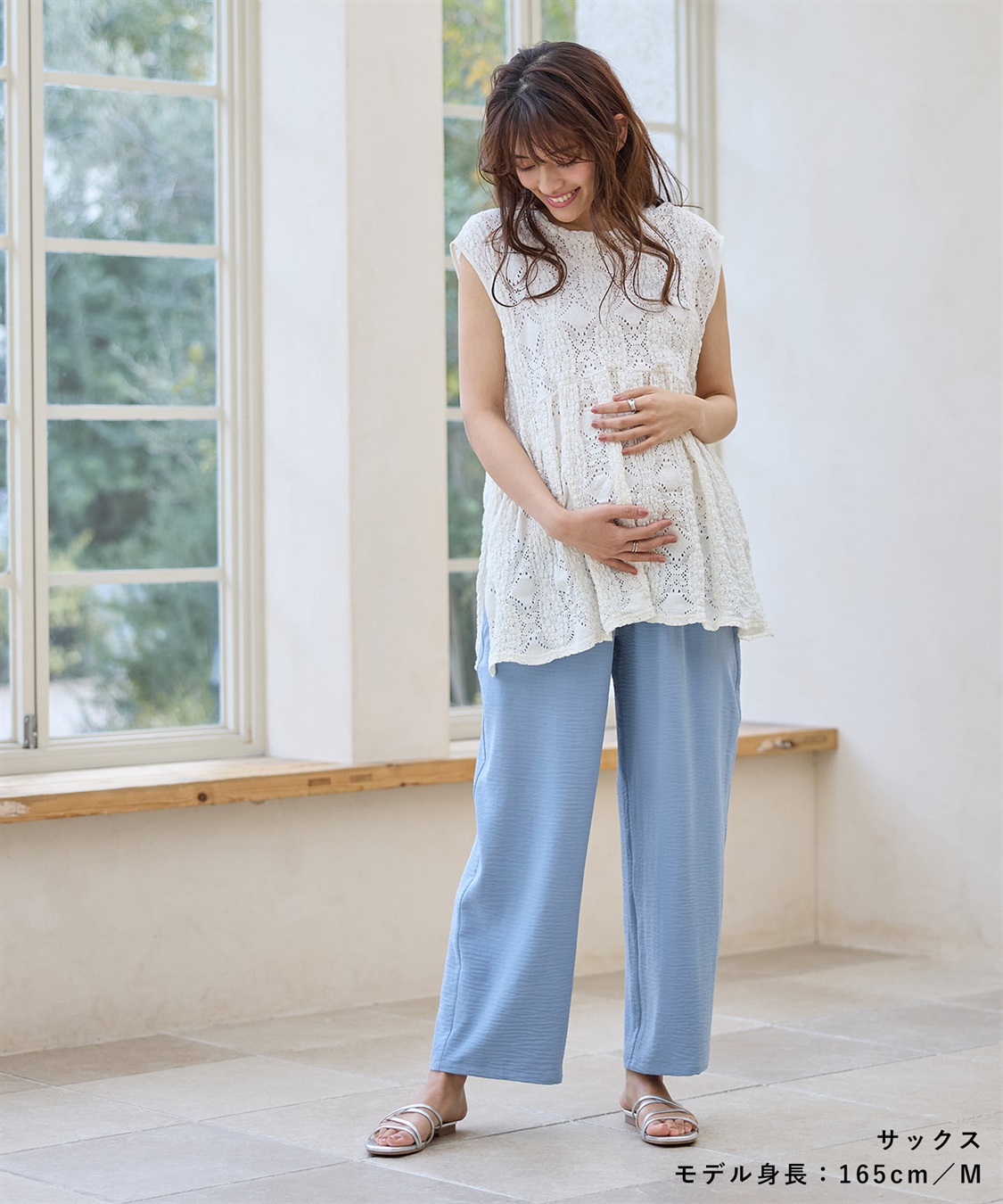 Rosemadame 接触冷感デニム・麻調合繊　ワイドストレートパンツ_sub_24