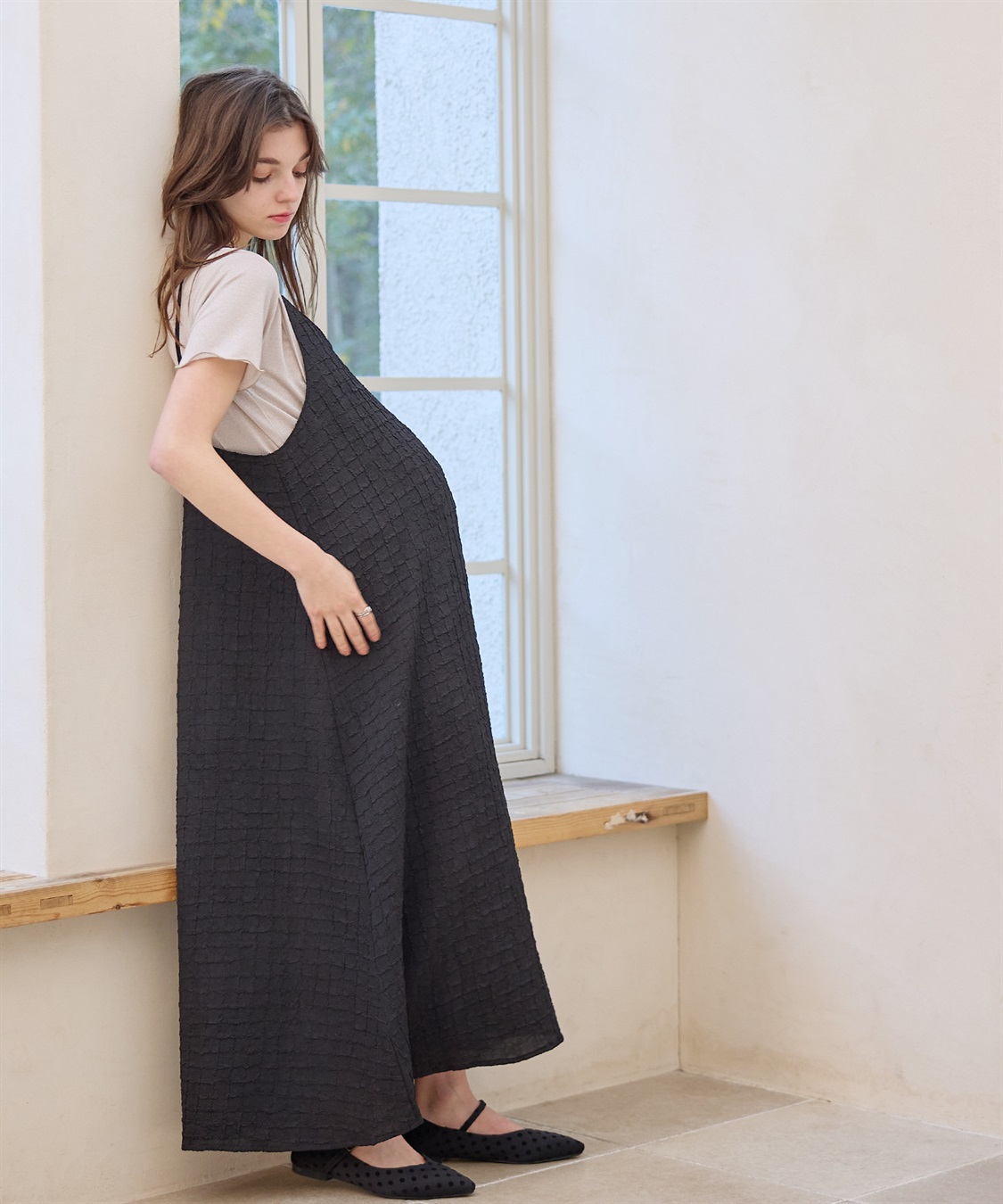 Rosemadame ジャガードチェックキャミワンピース× ラメカットソーセット(マタニティ&授乳服）授乳口付き 授乳楽々 妊婦服 産前・産後対応_sub_13