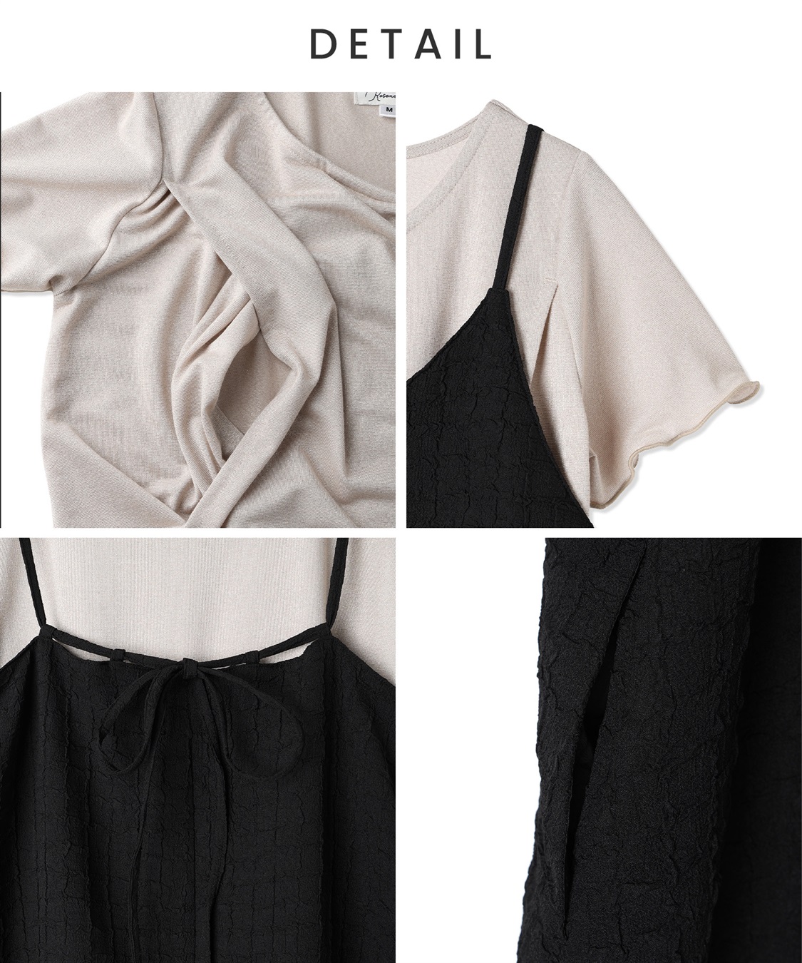 Rosemadame ジャガードチェックキャミワンピース× ラメカットソーセット(マタニティ&授乳服）授乳口付き 授乳楽々 妊婦服 産前・産後対応_sub_16