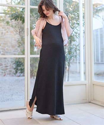Rosemadame シアーシャツ× シャーリングジャガードキャミワンピースセット（マタニティ/授乳服）授乳楽々 妊婦服 産前・産後対応_subthumb_16