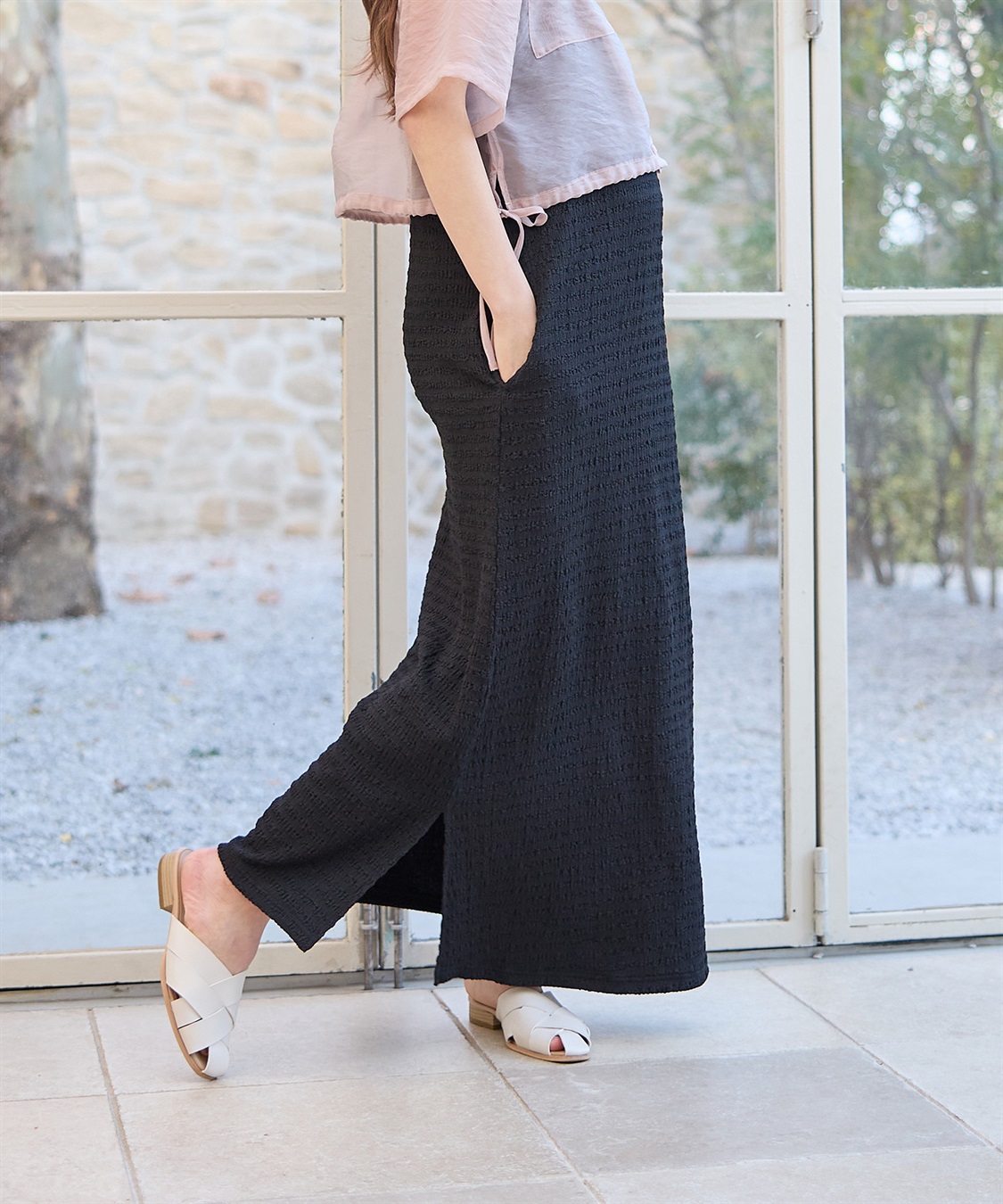 Rosemadame シアーシャツ× シャーリングジャガードキャミワンピースセット（マタニティ/授乳服）授乳楽々 妊婦服 産前・産後対応_sub_18