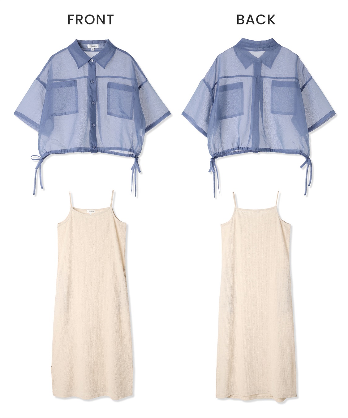 Rosemadame シアーシャツ× シャーリングジャガードキャミワンピースセット（マタニティ/授乳服）授乳楽々 妊婦服 産前・産後対応_sub_21