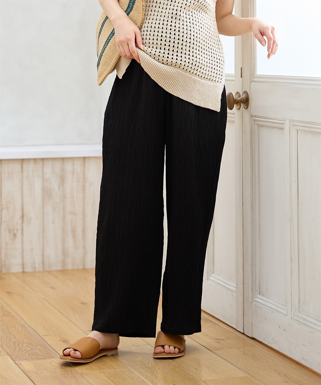 Rosemadame さらさら楊柳ワイドパンツ（マタニティ/ 妊婦服）産前・産後対応_sub_8