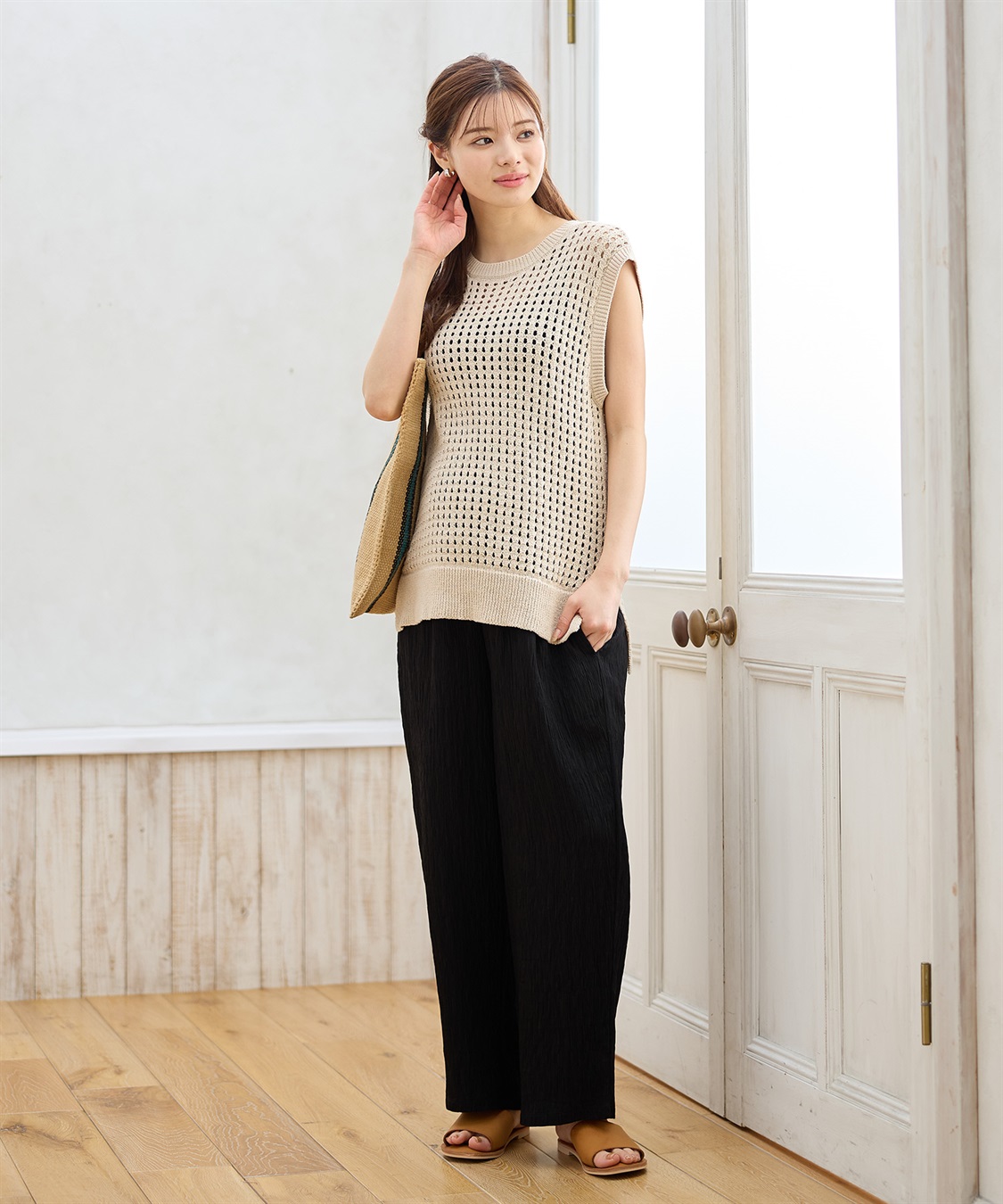 Rosemadame さらさら楊柳ワイドパンツ（マタニティ/ 妊婦服）産前・産後対応_sub_10