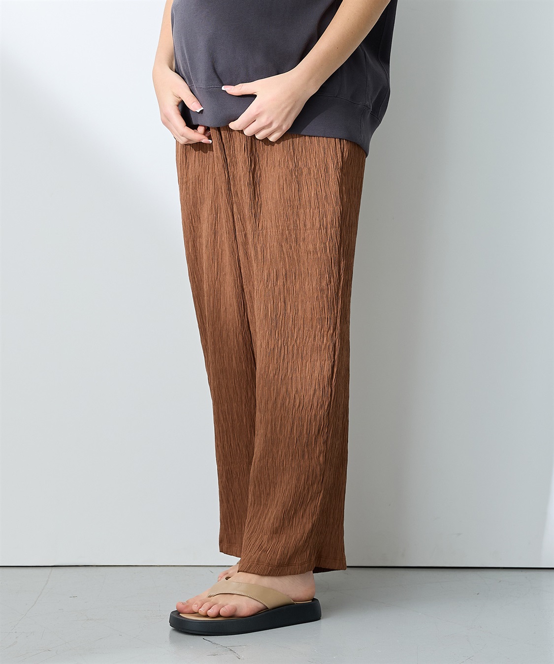 Rosemadame さらさら楊柳ワイドパンツ（マタニティ/ 妊婦服）産前・産後対応_sub_19
