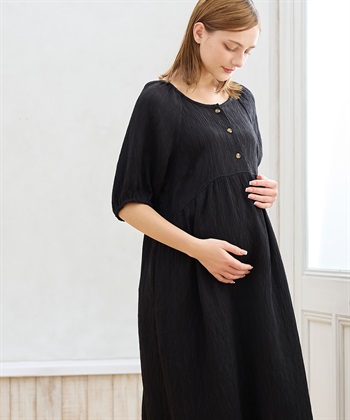 Rosemadame さらさら楊柳バックリボンワンピース（マタニティ/授乳服）授乳口付き 授乳楽々 妊婦服 産前・産後対応_subthumb_1
