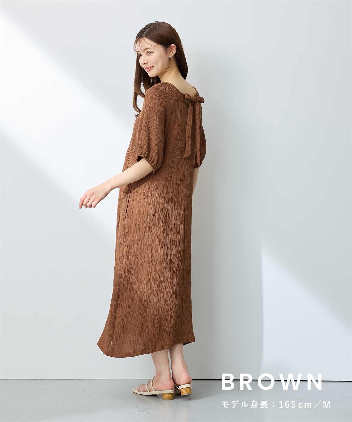 Rosemadame さらさら楊柳バックリボンワンピース（マタニティ/授乳服）授乳口付き 授乳楽々 妊婦服 産前・産後対応_sub_8