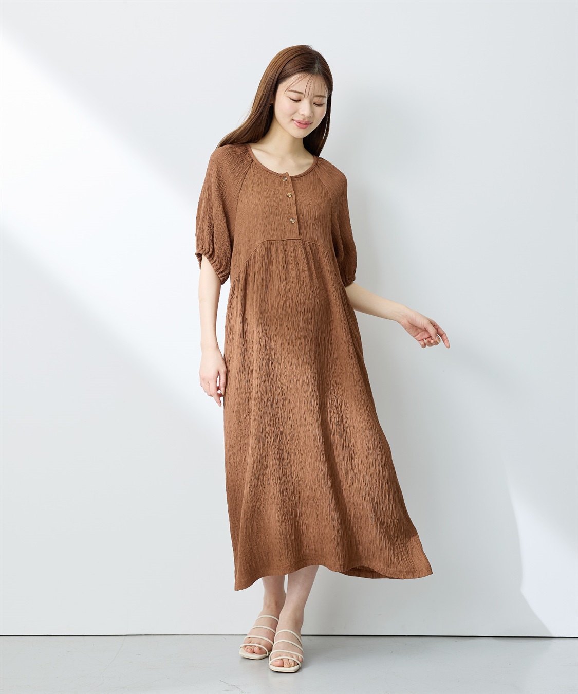 Rosemadame さらさら楊柳バックリボンワンピース（マタニティ/授乳服）授乳口付き 授乳楽々 妊婦服 産前・産後対応_sub_10