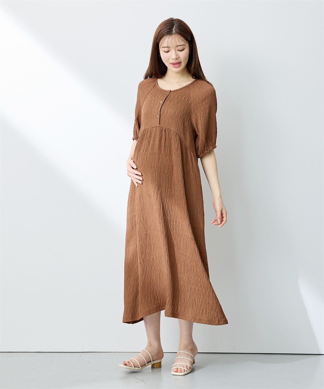 Rosemadame さらさら楊柳バックリボンワンピース（マタニティ/授乳服）授乳口付き 授乳楽々 妊婦服 産前・産後対応_sub_11