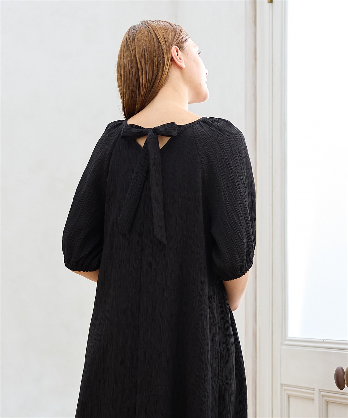 Rosemadame さらさら楊柳バックリボンワンピース（マタニティ/授乳服）授乳口付き 授乳楽々 妊婦服 産前・産後対応_sub_12