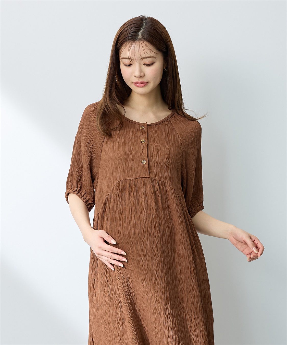 Rosemadame さらさら楊柳バックリボンワンピース（マタニティ/授乳服）授乳口付き 授乳楽々 妊婦服 産前・産後対応_sub_13