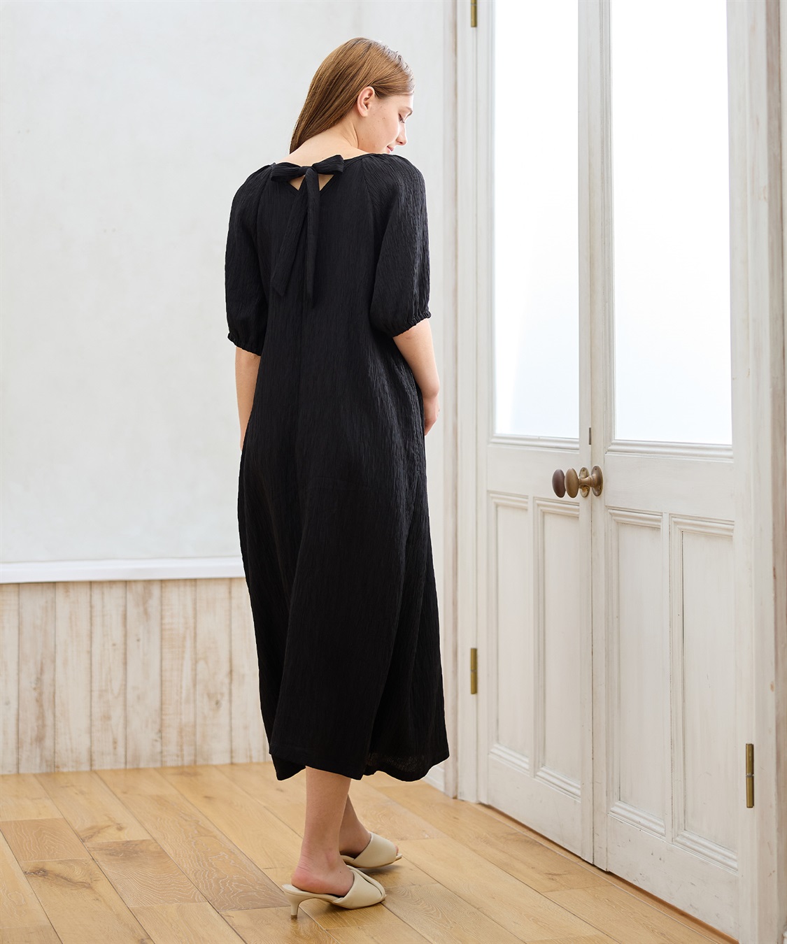 Rosemadame さらさら楊柳バックリボンワンピース（マタニティ/授乳服）授乳口付き 授乳楽々 妊婦服 産前・産後対応_sub_16