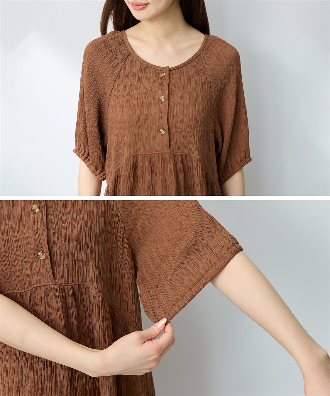 Rosemadame さらさら楊柳バックリボンワンピース（マタニティ/授乳服）授乳口付き 授乳楽々 妊婦服 産前・産後対応_sub_19