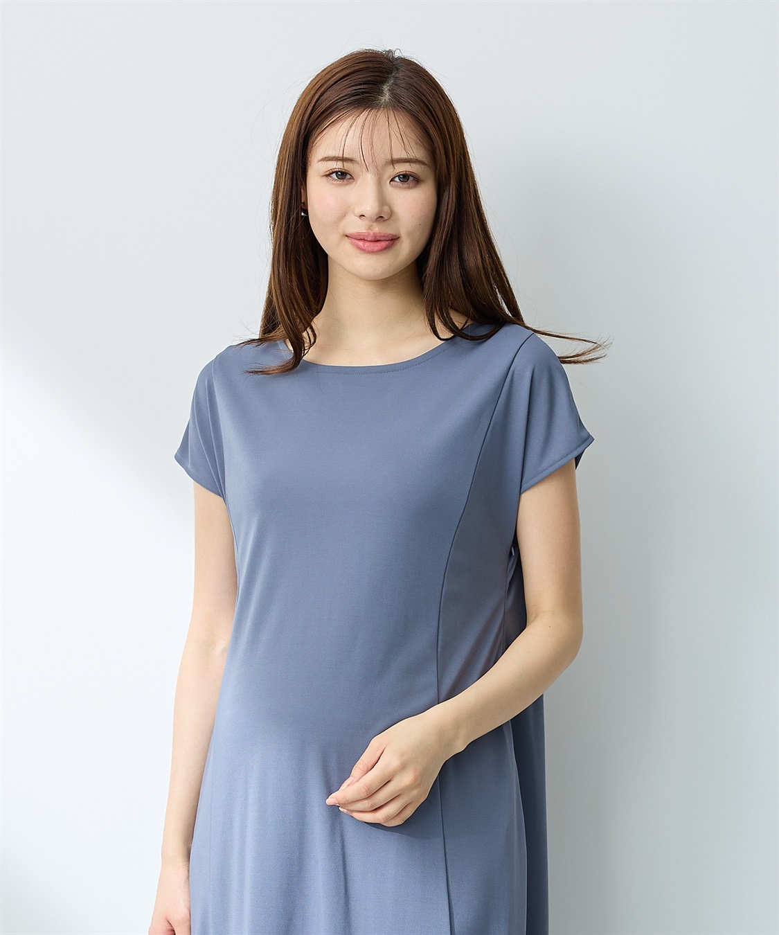 Rosemadame 【接触冷感】スムースAラインワンピース（マタニティ/授乳服）授乳口付き 授乳楽々 妊婦服 産前・産後対応_sub_9