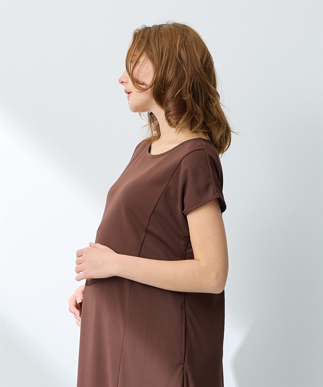 Rosemadame 【接触冷感】スムースAラインワンピース（マタニティ/授乳服）授乳口付き 授乳楽々 妊婦服 産前・産後対応_sub_10