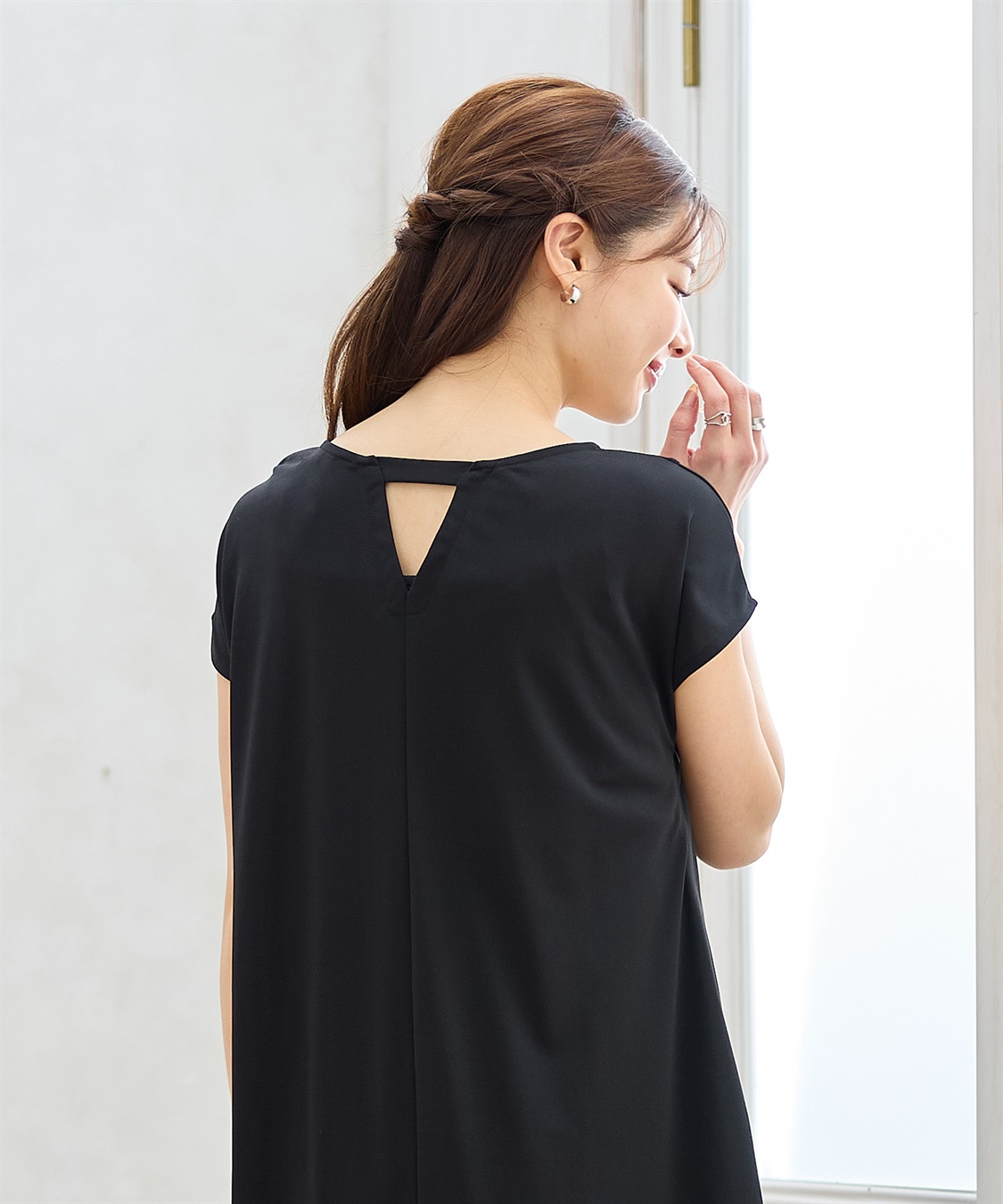 Rosemadame 【接触冷感】スムースAラインワンピース（マタニティ/授乳服）授乳口付き 授乳楽々 妊婦服 産前・産後対応_sub_11