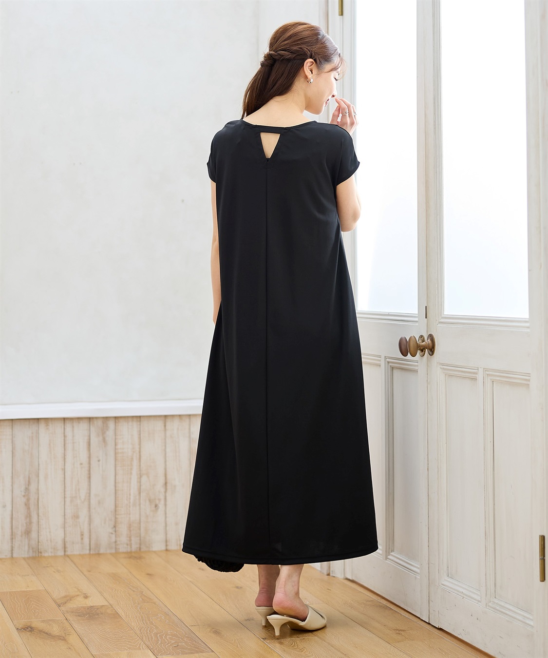 Rosemadame 【接触冷感】スムースAラインワンピース（マタニティ/授乳服）授乳口付き 授乳楽々 妊婦服 産前・産後対応_sub_19