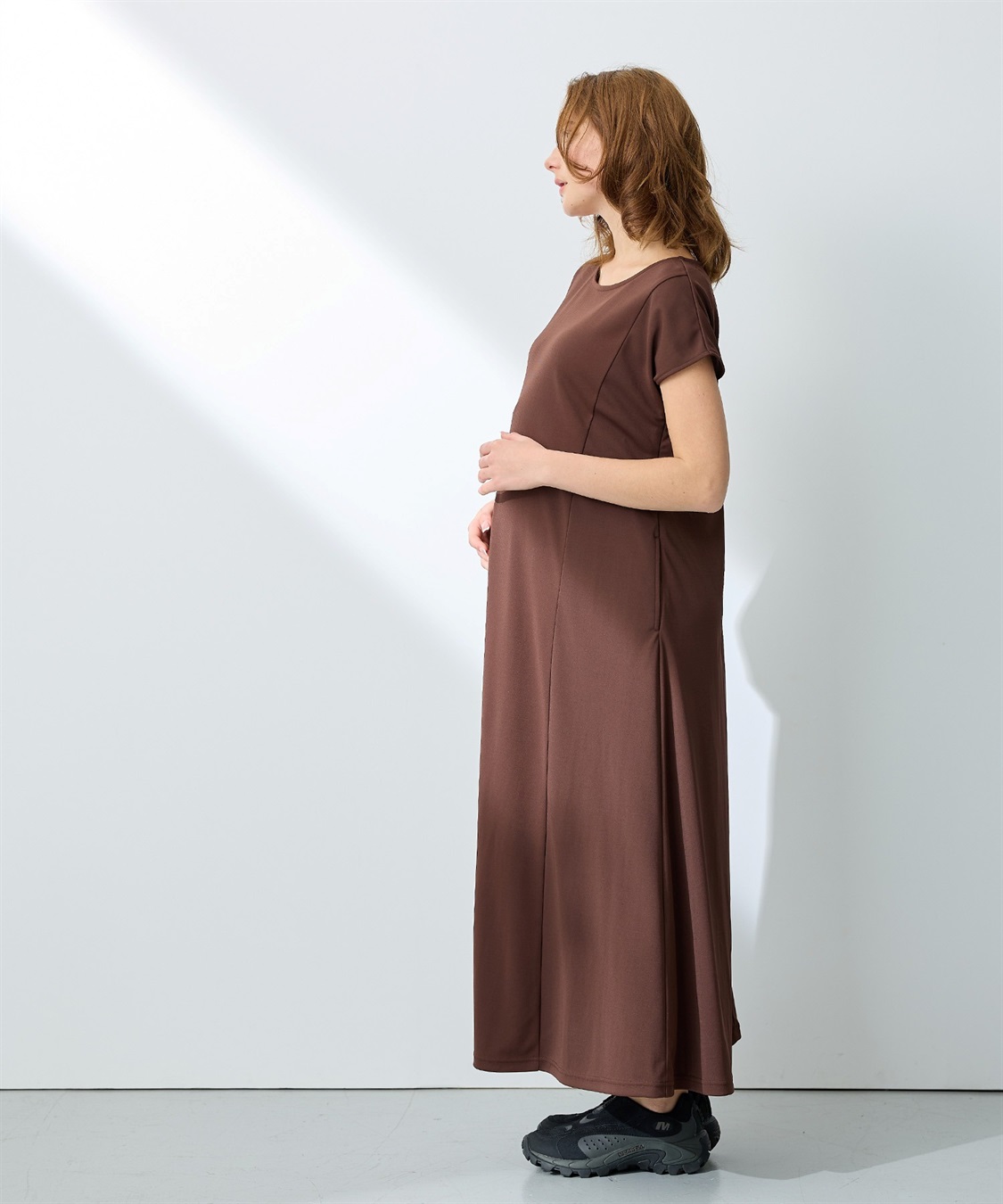 Rosemadame 【接触冷感】スムースAラインワンピース（マタニティ/授乳服）授乳口付き 授乳楽々 妊婦服 産前・産後対応_sub_20