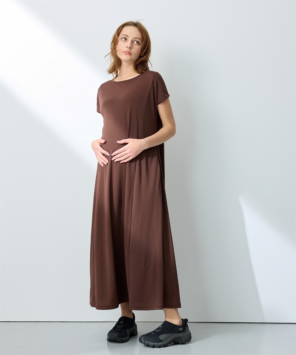 Rosemadame 【接触冷感】スムースAラインワンピース（マタニティ/授乳服）授乳口付き 授乳楽々 妊婦服 産前・産後対応_sub_21