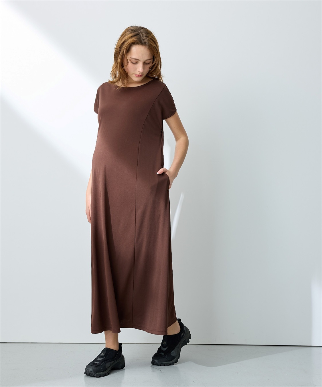 Rosemadame 【接触冷感】スムースAラインワンピース（マタニティ/授乳服）授乳口付き 授乳楽々 妊婦服 産前・産後対応_sub_22