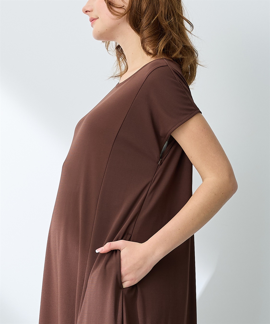 Rosemadame 【接触冷感】スムースAラインワンピース（マタニティ/授乳服）授乳口付き 授乳楽々 妊婦服 産前・産後対応_sub_24