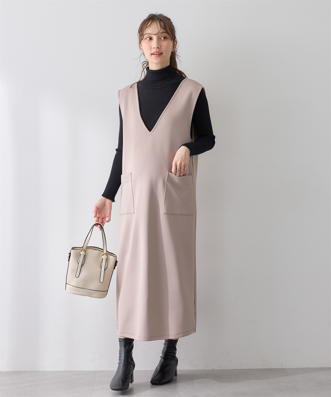 Rosemadame スポンジージャージ ジャンパースカート（マタニティ/ 妊婦服）授乳楽々 妊婦服 産前・産後対応_sub_2