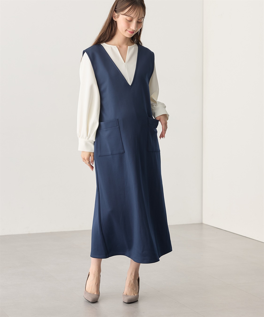 Rosemadame スポンジージャージ ジャンパースカート（マタニティ/ 妊婦服）授乳楽々 妊婦服 産前・産後対応_sub_11