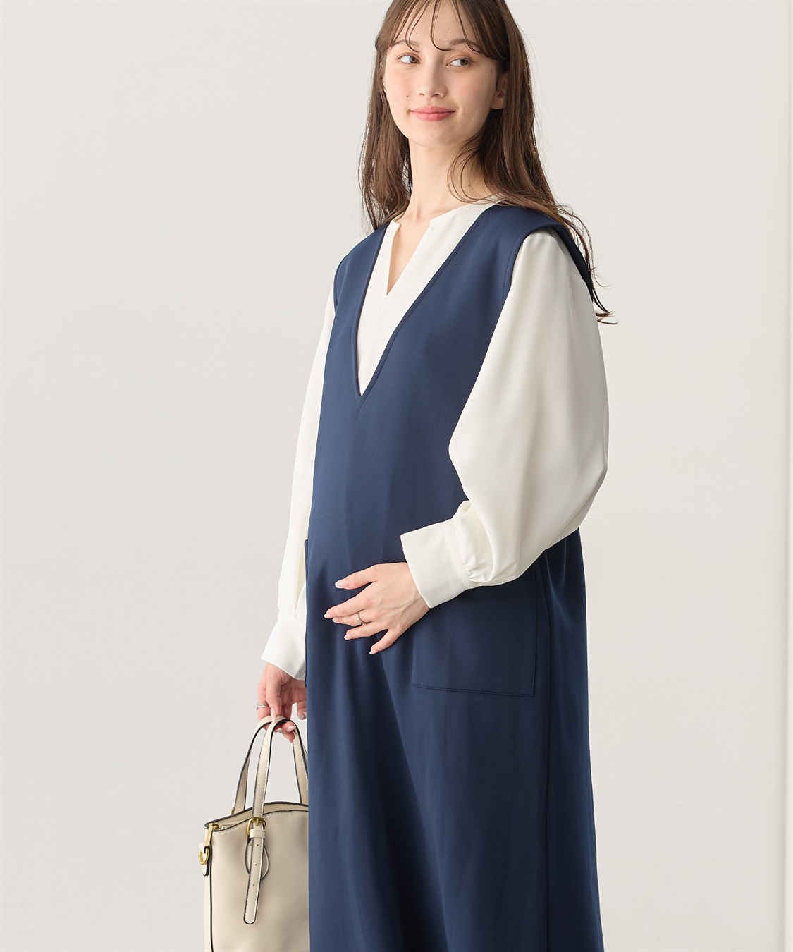 Rosemadame スポンジージャージ ジャンパースカート（マタニティ/ 妊婦服）授乳楽々 妊婦服 産前・産後対応_sub_12