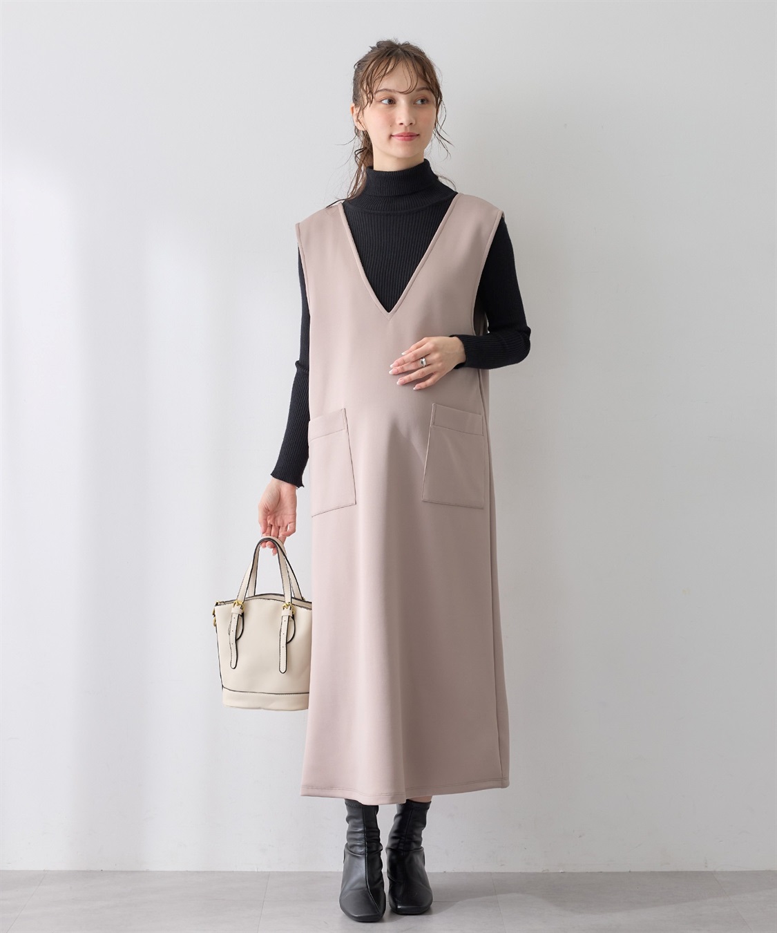 Rosemadame スポンジージャージ ジャンパースカート（マタニティ/ 妊婦服）授乳楽々 妊婦服 産前・産後対応_sub_19