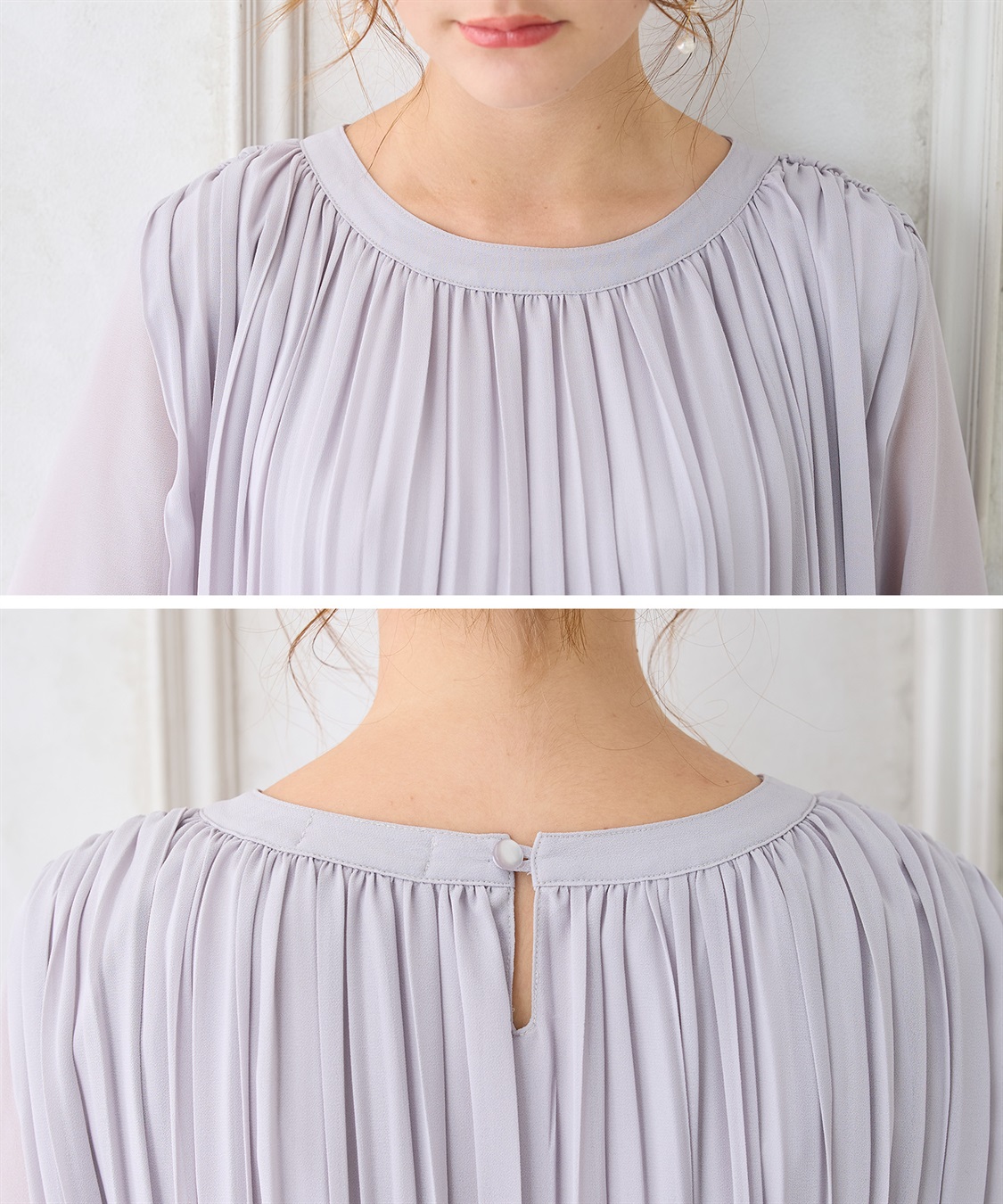 Rosemadame 梨地シフォンプリーツ オケージョンワンピース（マタニティ/授乳服）授乳口付き 授乳楽々 妊婦服 産前・産後対応_sub_5