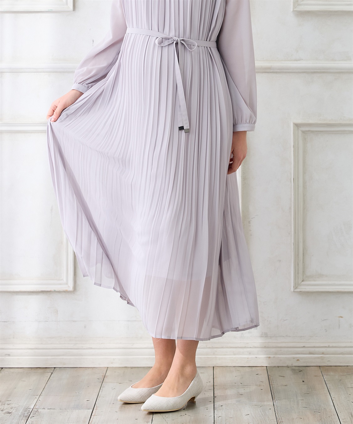 Rosemadame 梨地シフォンプリーツ オケージョンワンピース（マタニティ/授乳服）授乳口付き 授乳楽々 妊婦服 産前・産後対応_sub_24