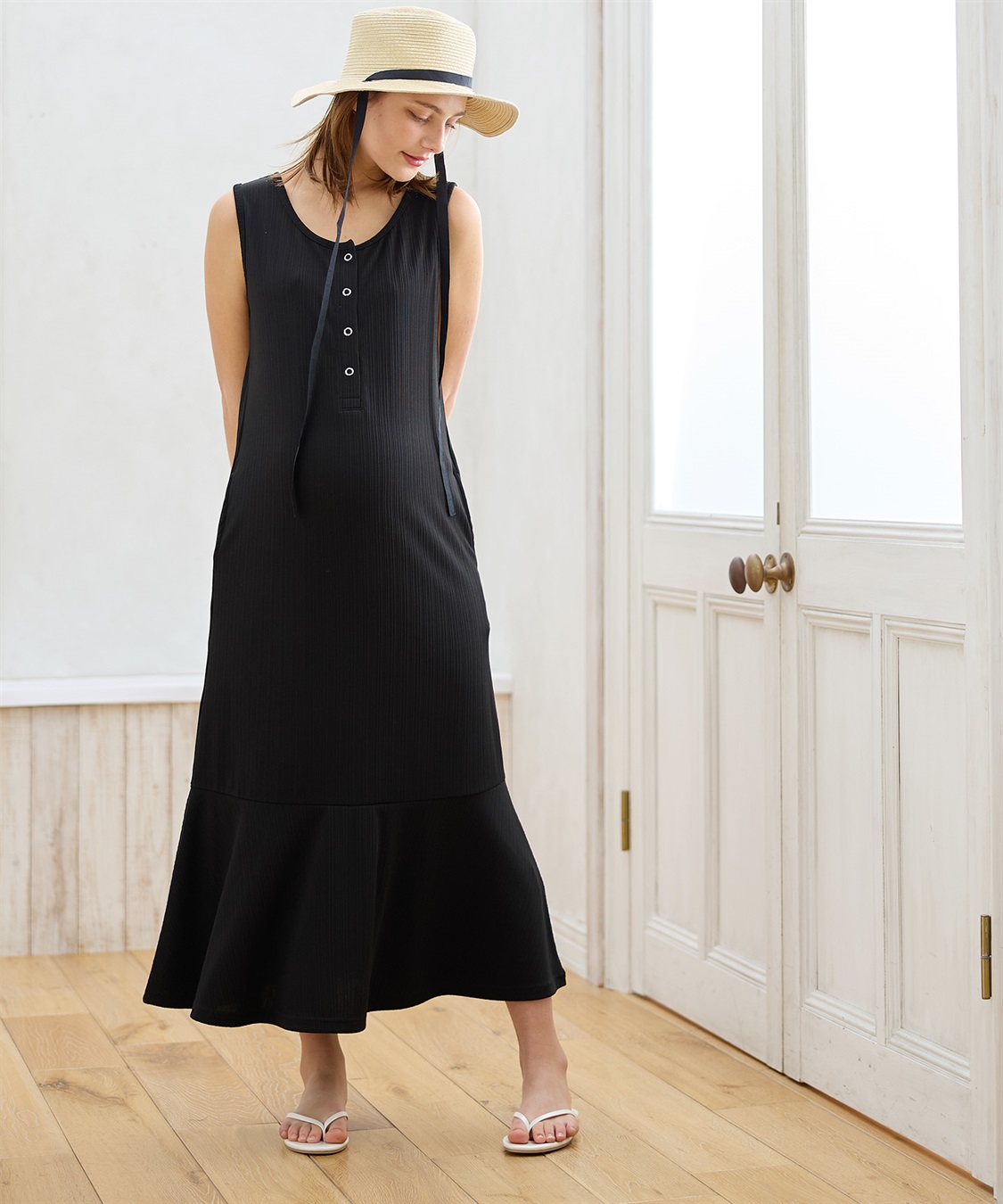 Rosemadame ランダムテレコ ノースリーブワンピース（マタニティ/授乳服）授乳口付き 授乳楽々 妊婦服 産前・産後対応_sub_7