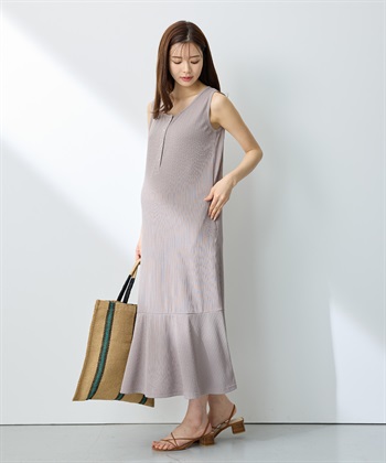Rosemadame ランダムテレコ ノースリーブワンピース（マタニティ/授乳服）授乳口付き 授乳楽々 妊婦服 産前・産後対応_subthumb_12