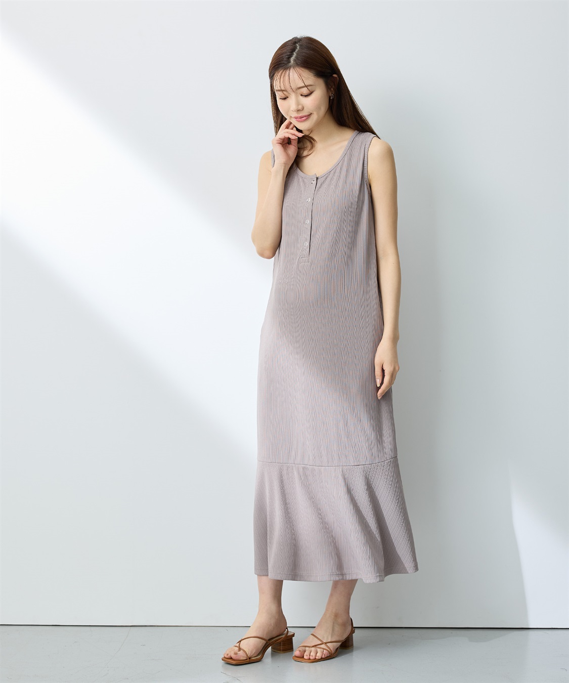 Rosemadame ランダムテレコ ノースリーブワンピース（マタニティ/授乳服）授乳口付き 授乳楽々 妊婦服 産前・産後対応_sub_13