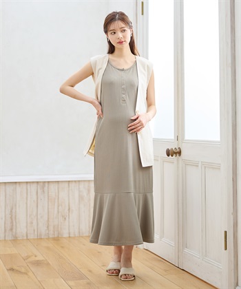 Rosemadame ランダムテレコ ノースリーブワンピース（マタニティ/授乳服）授乳口付き 授乳楽々 妊婦服 産前・産後対応_subthumb_15