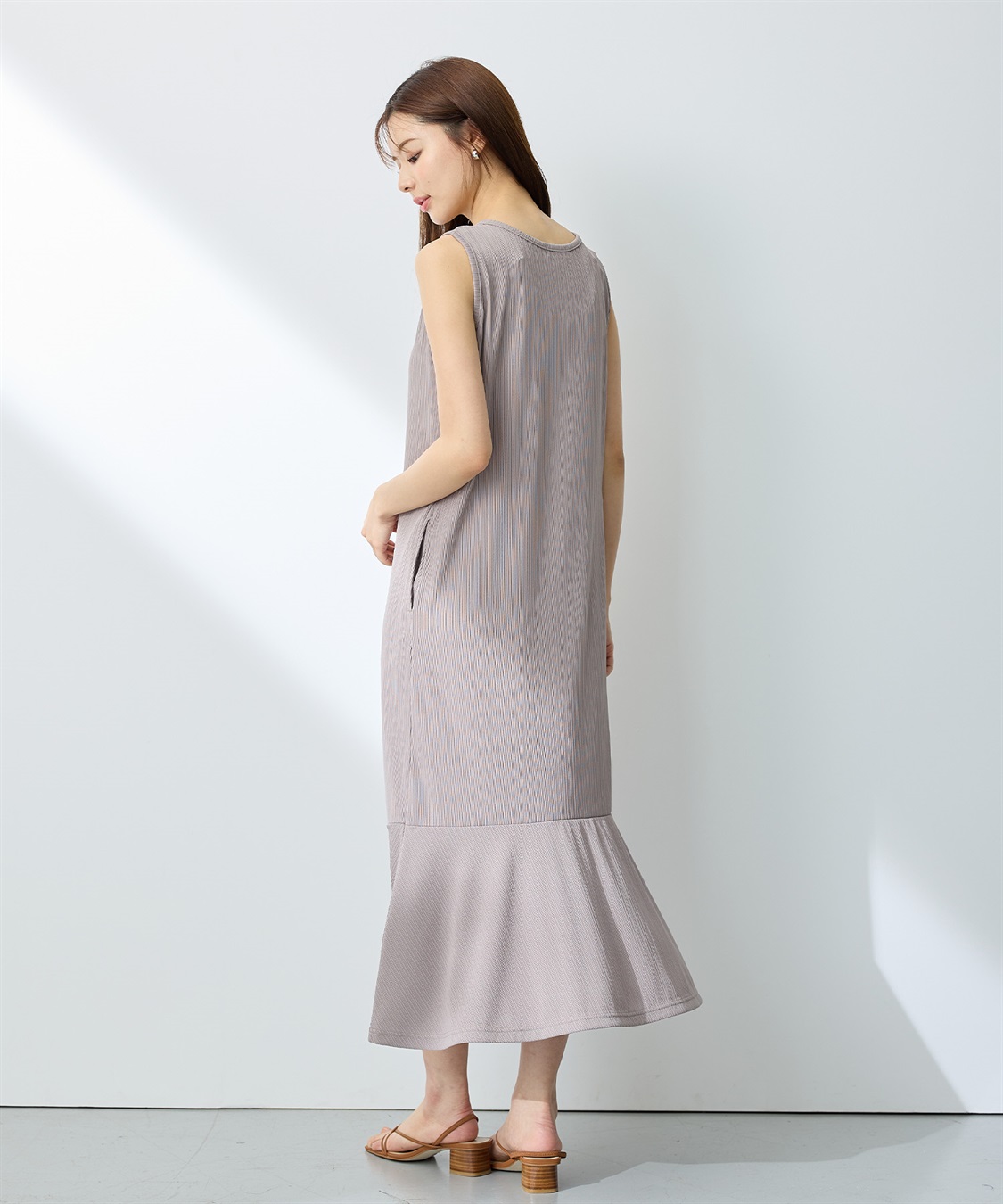 Rosemadame ランダムテレコ ノースリーブワンピース（マタニティ/授乳服）授乳口付き 授乳楽々 妊婦服 産前・産後対応_sub_19