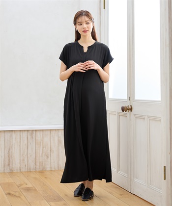 Rosemadame ランダムテレコ フレンチスリーブワンピース（マタニティ/授乳服）授乳口付き 授乳楽々 妊婦服 産前・産後対応_subthumb_8