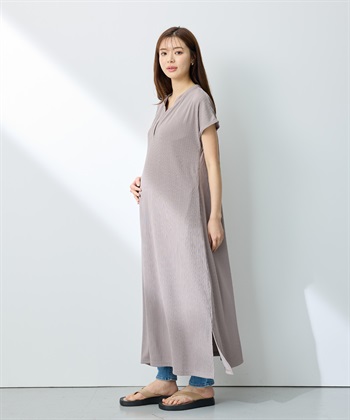 Rosemadame ランダムテレコ フレンチスリーブワンピース（マタニティ/授乳服）授乳口付き 授乳楽々 妊婦服 産前・産後対応_subthumb_12