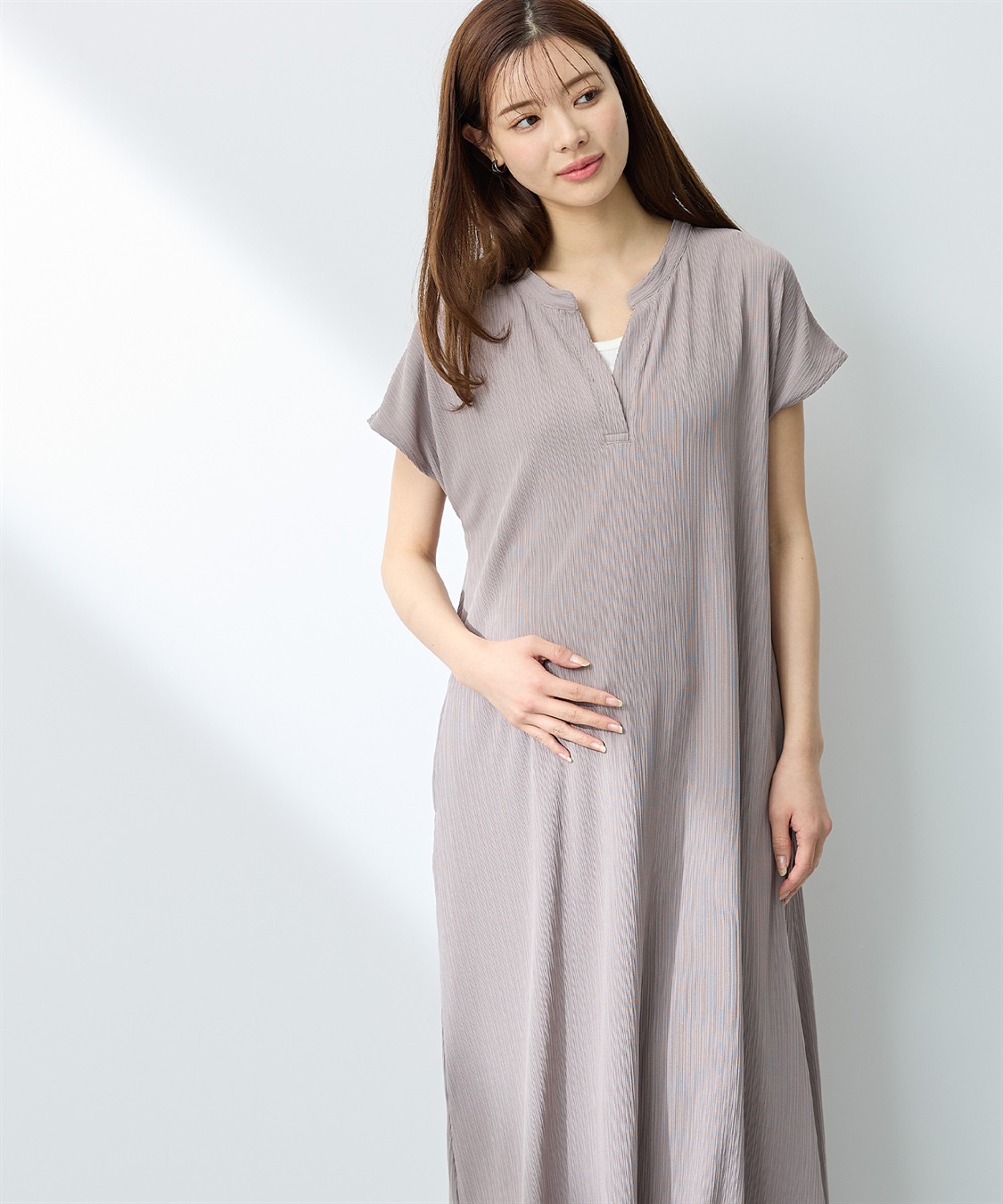 Rosemadame ランダムテレコ フレンチスリーブワンピース（マタニティ/授乳服）授乳口付き 授乳楽々 妊婦服 産前・産後対応_sub_13