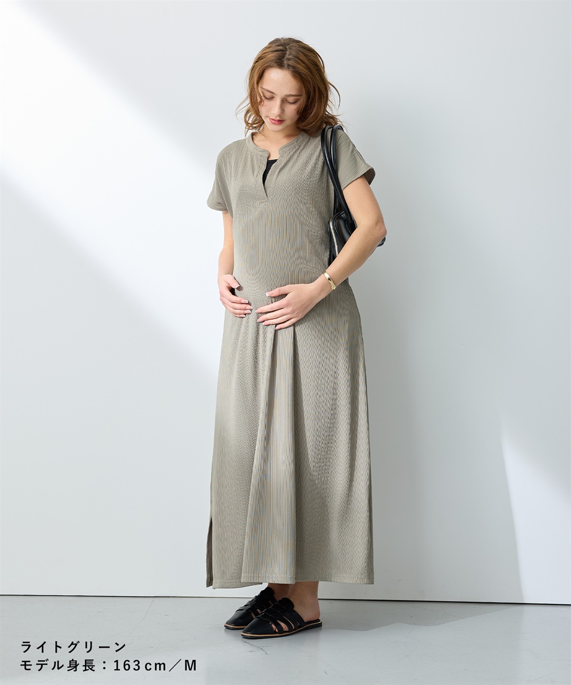 Rosemadame ランダムテレコ フレンチスリーブワンピース（マタニティ/授乳服）授乳口付き 授乳楽々 妊婦服 産前・産後対応_sub_14