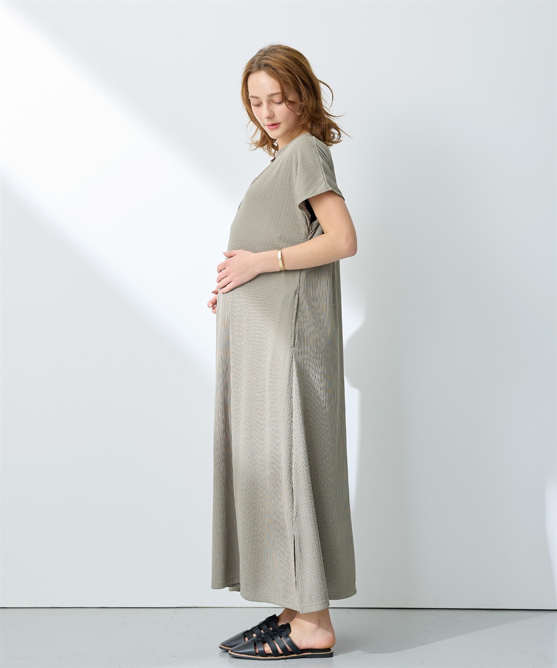 Rosemadame ランダムテレコ フレンチスリーブワンピース（マタニティ/授乳服）授乳口付き 授乳楽々 妊婦服 産前・産後対応_sub_15