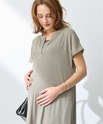 Rosemadame ランダムテレコ フレンチスリーブワンピース（マタニティ/授乳服）授乳口付き 授乳楽々 妊婦服 産前・産後対応_subthumb_18