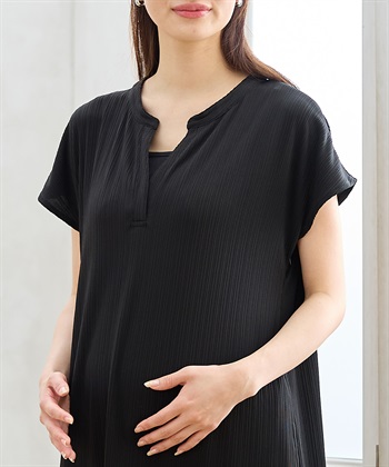 Rosemadame ランダムテレコ フレンチスリーブワンピース（マタニティ/授乳服）授乳口付き 授乳楽々 妊婦服 産前・産後対応_subthumb_23